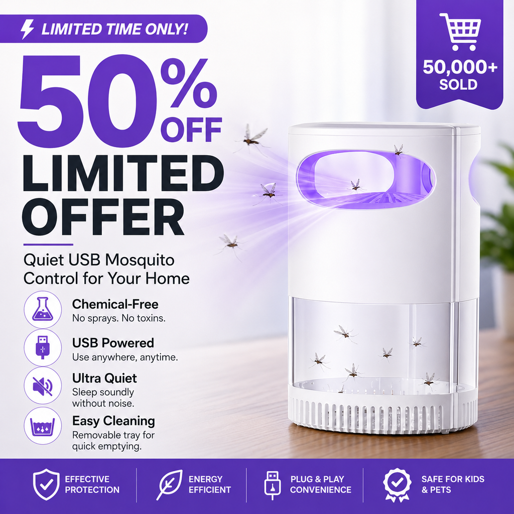 Final Day : 🦟USB-Powered UV Mosquito Trap Lamp – Chemical-Free & Eco-Friendly 🌱