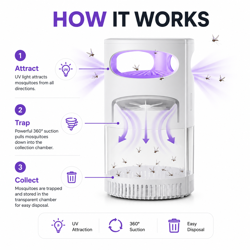 Final Day : 🦟USB-Powered UV Mosquito Trap Lamp – Chemical-Free & Eco-Friendly 🌱